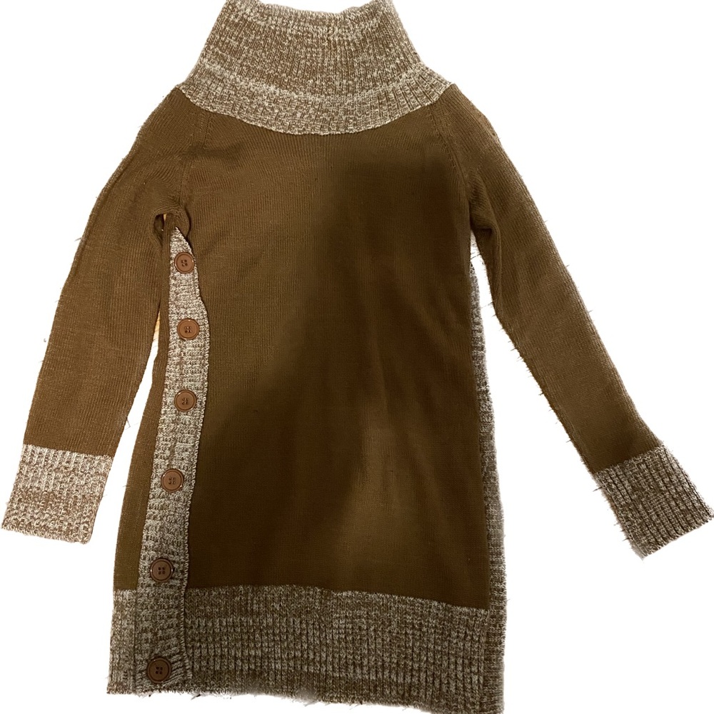 Cozy Brown and Beige Women's Sweater size medium